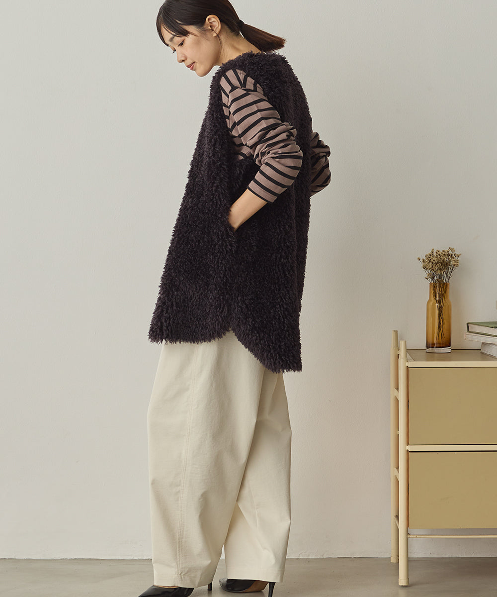 プードルファーリバーシブルロングベスト[1325-9006]