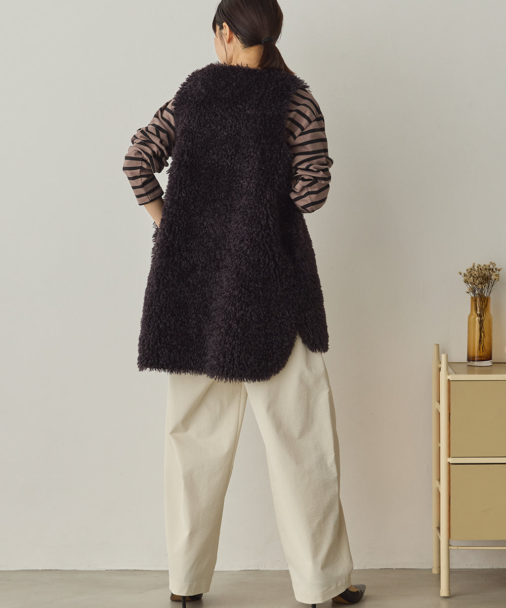 プードルファーリバーシブルロングベスト[1325-9006]