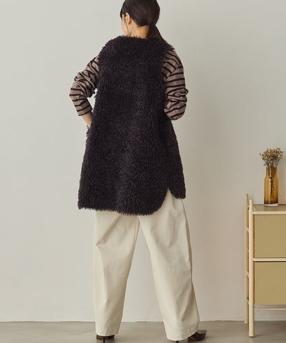 プードルファーリバーシブルロングベスト[1325-9006]