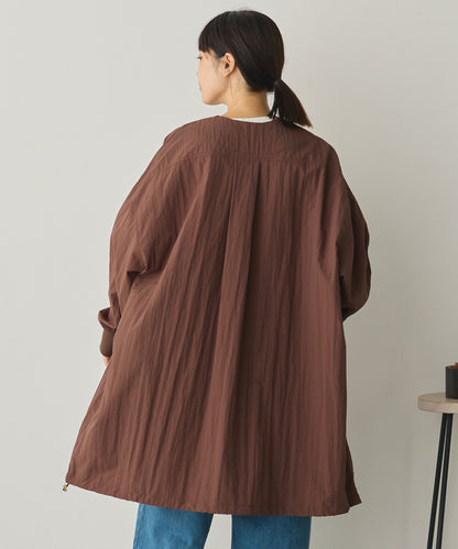 撥水加工ナイロンノーカラー裾ドローコードブルゾン[1325-9010]