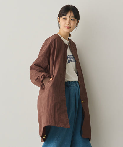 撥水加工ナイロンノーカラー裾ドローコードブルゾン[1325-9010]