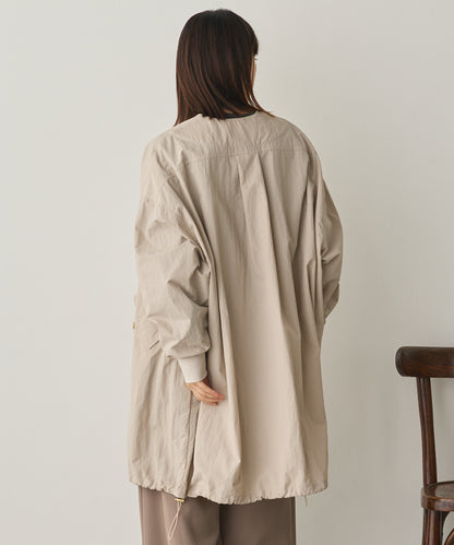 撥水加工ナイロンノーカラー裾ドローコードブルゾン[1325-9010]