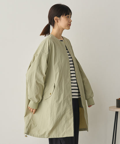 撥水加工ナイロンノーカラー裾ドローコードブルゾン[1325-9010]