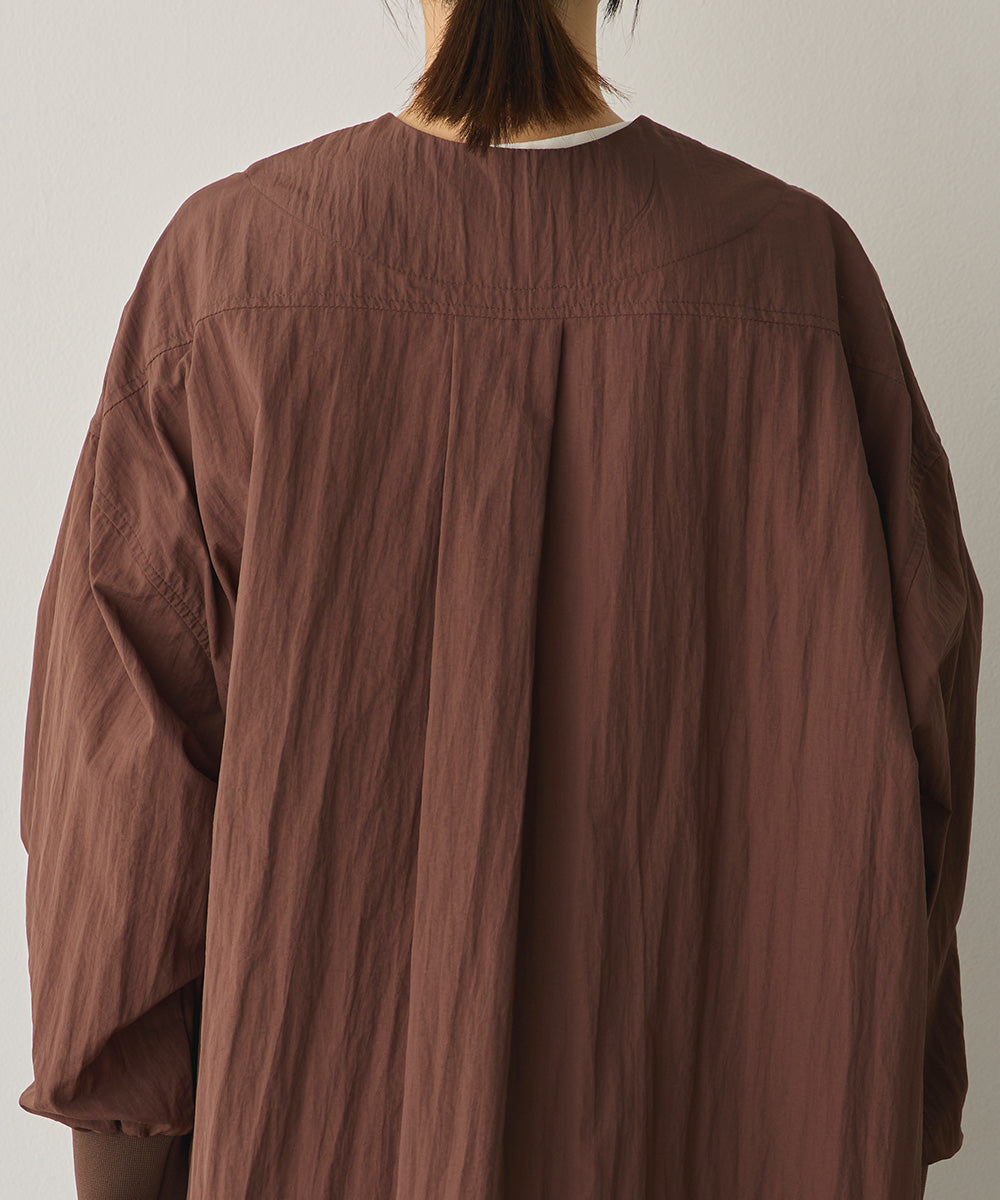 撥水加工ナイロンノーカラー裾ドローコードブルゾン[1325-9010]