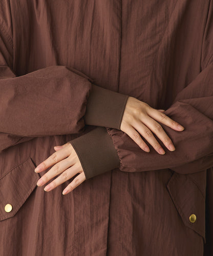 撥水加工ナイロンノーカラー裾ドローコードブルゾン[1325-9010]