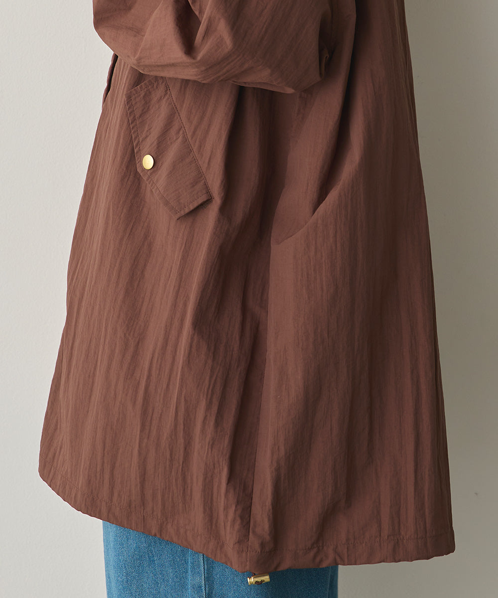 撥水加工ナイロンノーカラー裾ドローコードブルゾン[1325-9010]