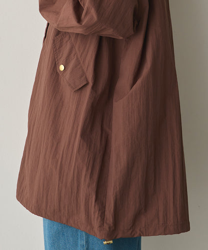 撥水加工ナイロンノーカラー裾ドローコードブルゾン[1325-9010]