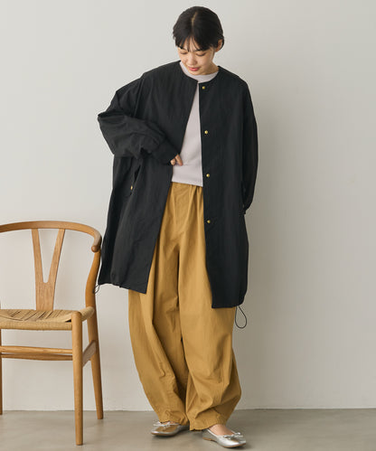 撥水加工ナイロンノーカラー裾ドローコードブルゾン[1325-9010]