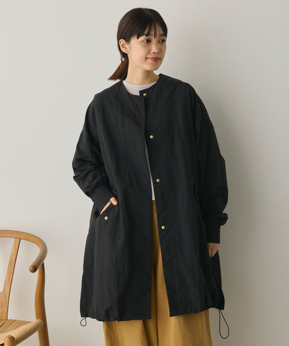 撥水加工ナイロンノーカラー裾ドローコードブルゾン[1325-9010]