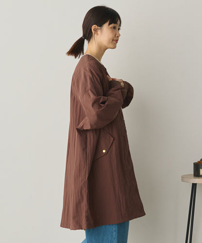 撥水加工ナイロンノーカラー裾ドローコードブルゾン[1325-9010]