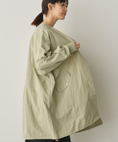 撥水加工ナイロンノーカラー裾ドローコードブルゾン[1325-9010]