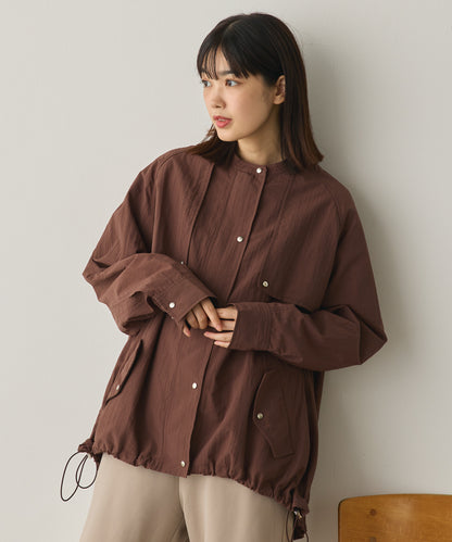 撥水加工ナイロン裾ドローコードAラインブルゾン[1325-9011]