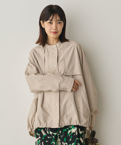 撥水加工ナイロン裾ドローコードAラインブルゾン[1325-9011]