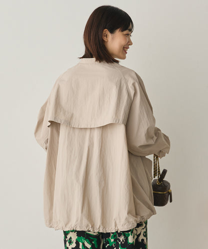 撥水加工ナイロン裾ドローコードAラインブルゾン[1325-9011]