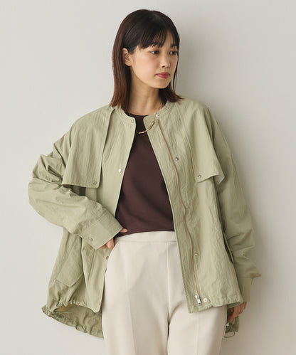 撥水加工ナイロン裾ドローコードAラインブルゾン[1325-9011]