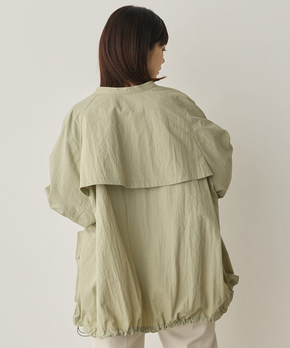 撥水加工ナイロン裾ドローコードAラインブルゾン[1325-9011]