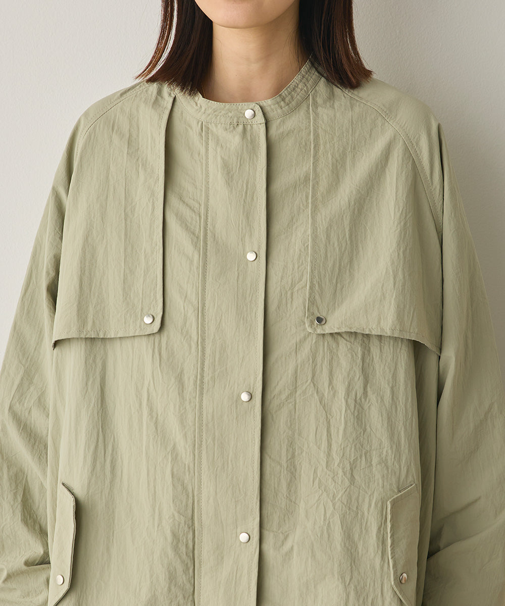 撥水加工ナイロン裾ドローコードAラインブルゾン[1325-9011]