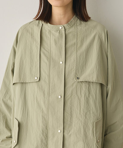 撥水加工ナイロン裾ドローコードAラインブルゾン[1325-9011]