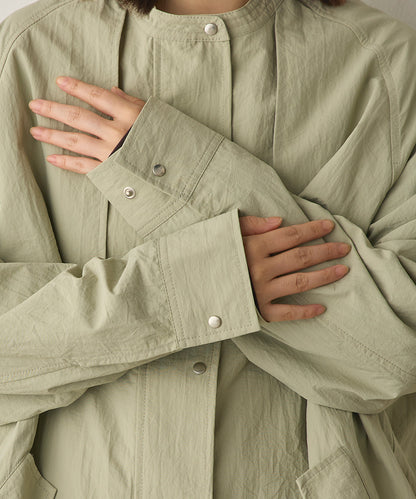 撥水加工ナイロン裾ドローコードAラインブルゾン[1325-9011]