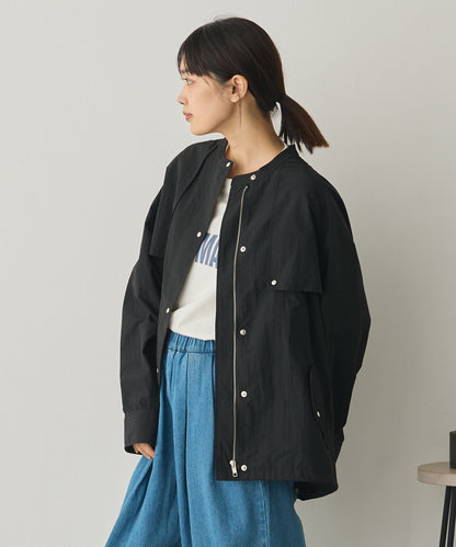 撥水加工ナイロン裾ドローコードAラインブルゾン[1325-9011]
