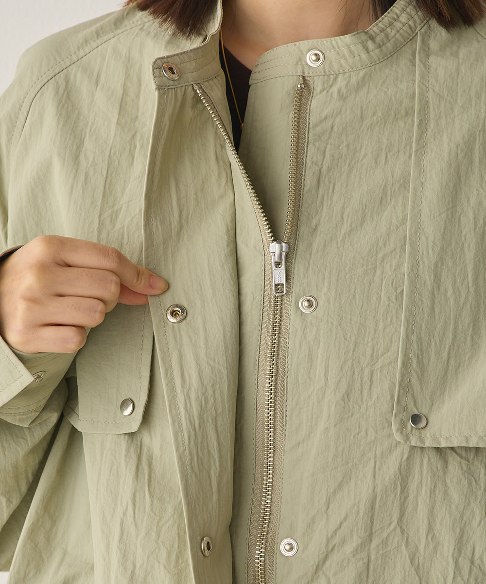 撥水加工ナイロン裾ドローコードAラインブルゾン[1325-9011]