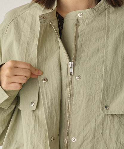 撥水加工ナイロン裾ドローコードAラインブルゾン[1325-9011]