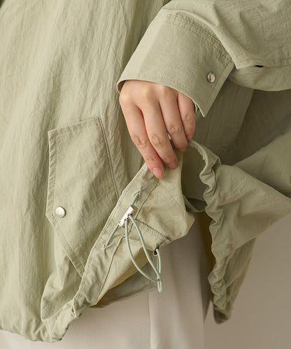 撥水加工ナイロン裾ドローコードAラインブルゾン[1325-9011]