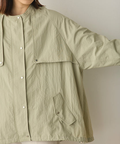 撥水加工ナイロン裾ドローコードAラインブルゾン[1325-9011]