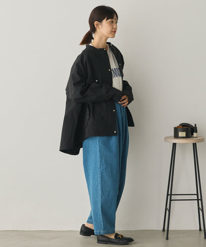 撥水加工ナイロン裾ドローコードAラインブルゾン[1325-9011]