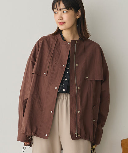 撥水加工ナイロン裾ドローコードAラインブルゾン[1325-9011]