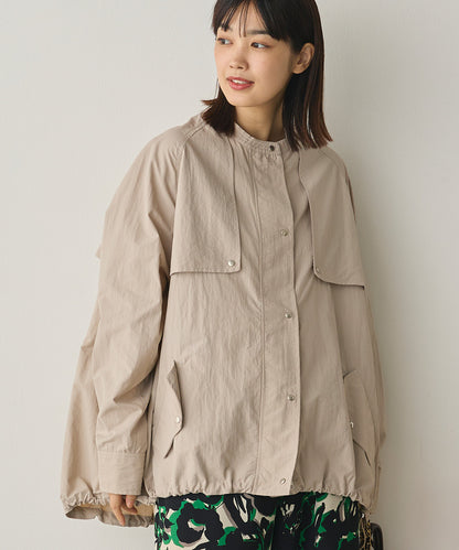 撥水加工ナイロン裾ドローコードAラインブルゾン[1325-9011]