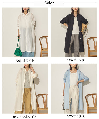 コットンキャンブリックシャツワンピース[21011-7136]