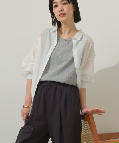 リブ裾ラウンドレイヤードタンク[21025-6136]