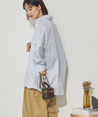 製品洗いブロードドルマンシャツ[21028-4136]