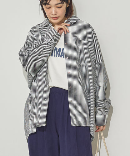 製品洗いブロードドルマンシャツ[21028-4136]