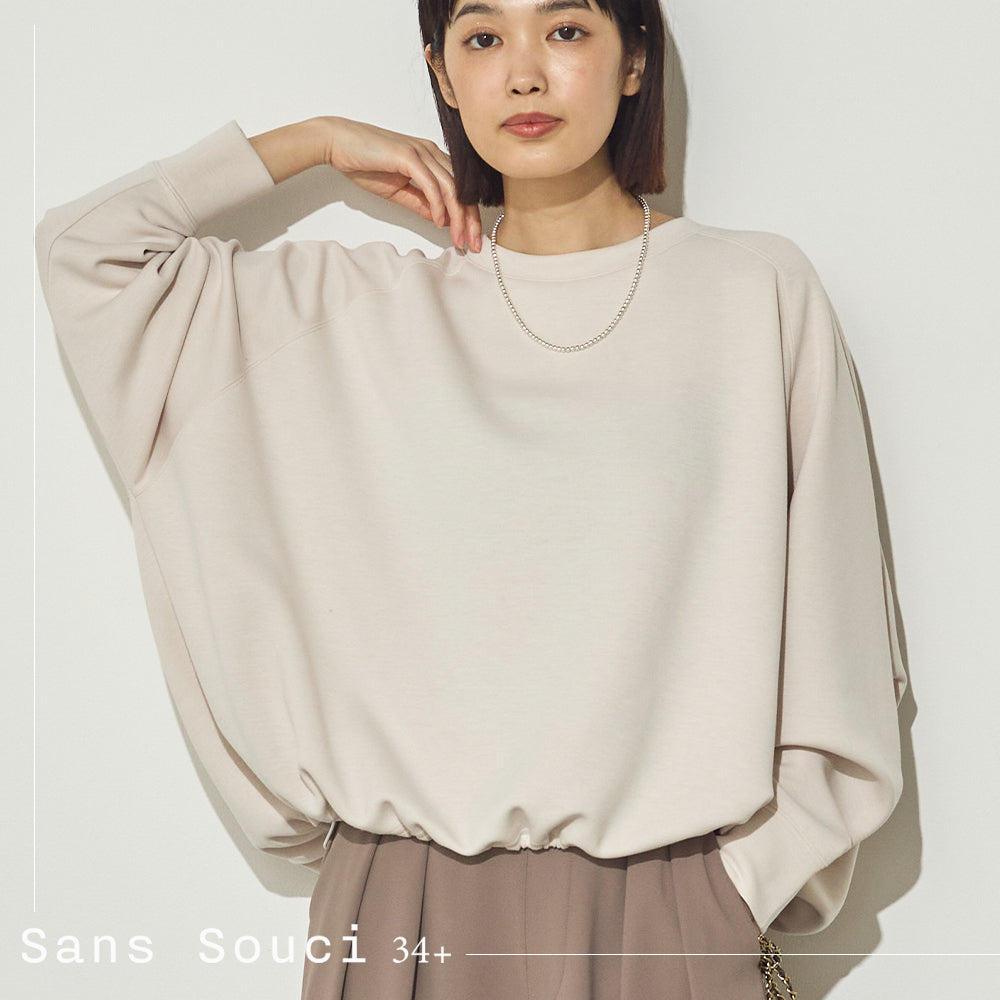 ソフトダンボールニット裾ドロストプルオーバー[21036-6136] – Sans
