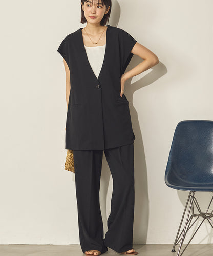 カットジョーゼットセンタープレスパンツ[21070-1136]