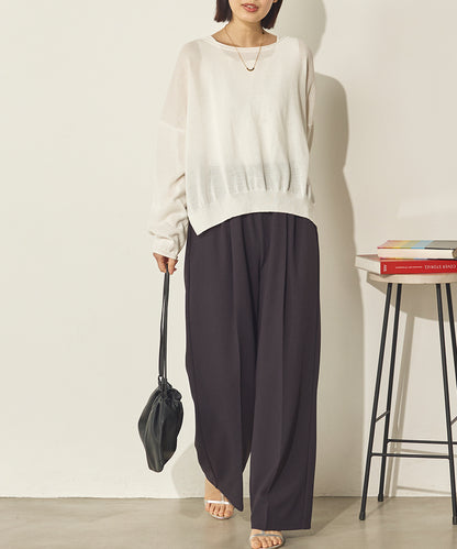 カットジョーゼットセンタープレスパンツ[21070-1136]