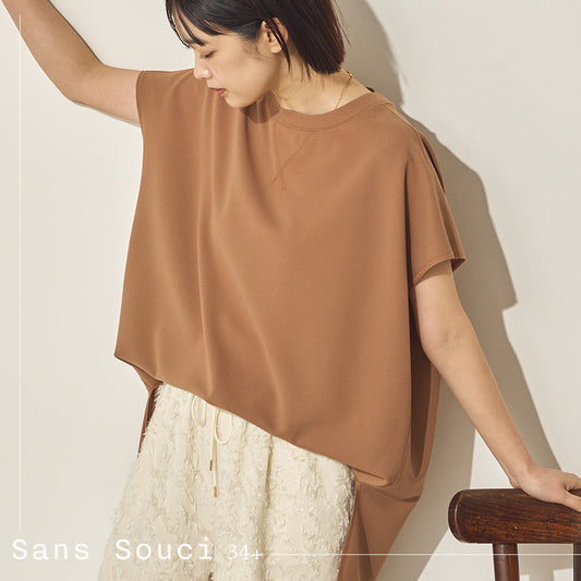 カットジョーゼットワイドシルエットガゼットプルオーバー[21072-6136]