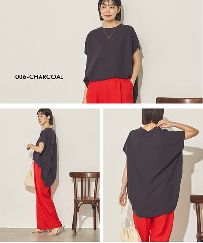カットジョーゼットワイドシルエットガゼットプルオーバー[21072-6136]