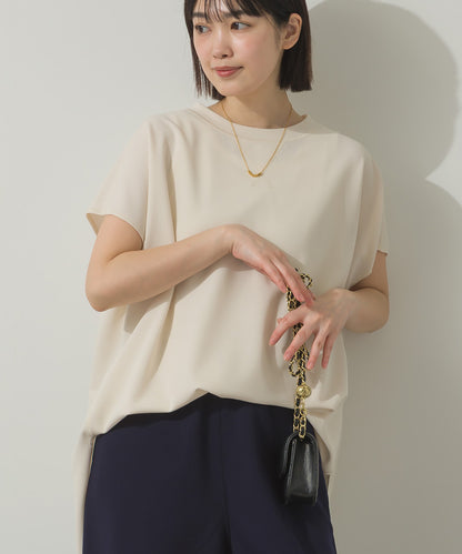 カットジョーゼットワイドシルエットガゼットプルオーバー[21072-6136]