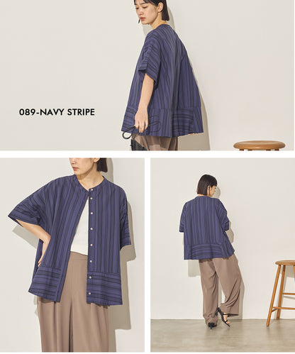 製品洗いブロードフレアヘムシャツ[21078-4136]