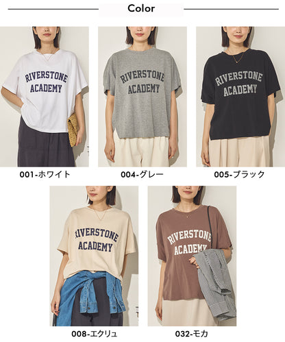 コットンベア天Backヨーク切り替えプリントプルオーバー[21083-6136]