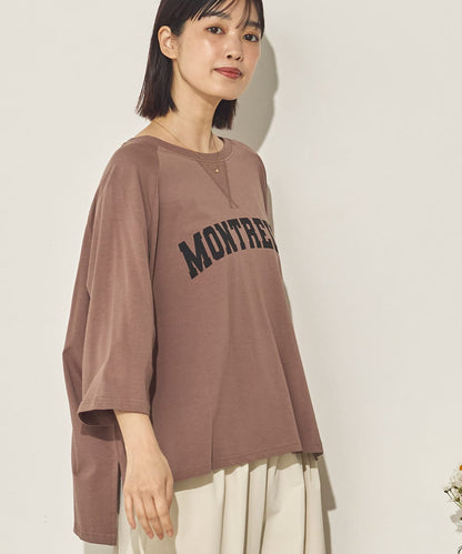 コットンベア天ガゼットワイドシルエットロゴTシャツ[21084-6136]