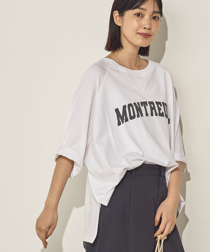 コットンベア天ガゼットワイドシルエットロゴTシャツ[21084-6136]