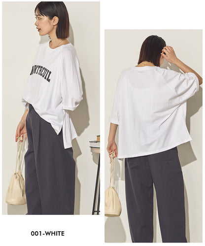 コットンベア天ガゼットワイドシルエットロゴTシャツ[21084-6136]