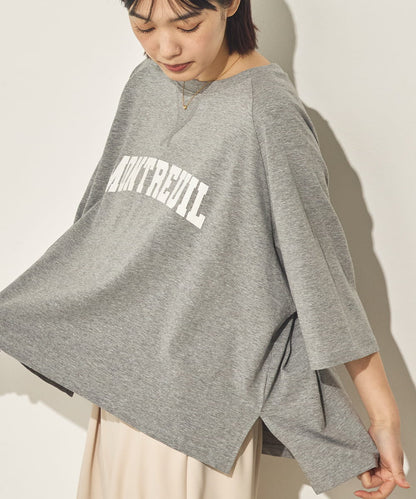 コットンベア天ガゼットワイドシルエットロゴTシャツ[21084-6136]