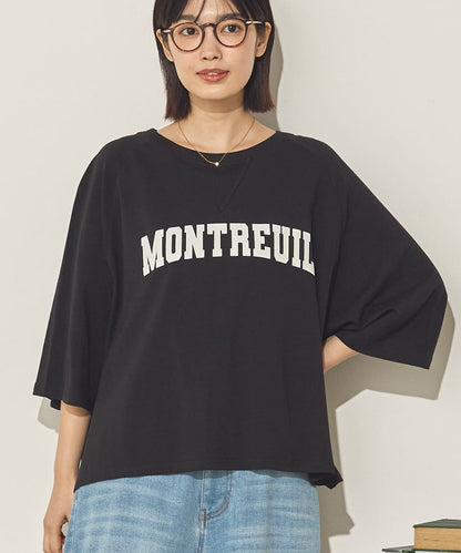コットンベア天ガゼットワイドシルエットロゴTシャツ[21084-6136]
