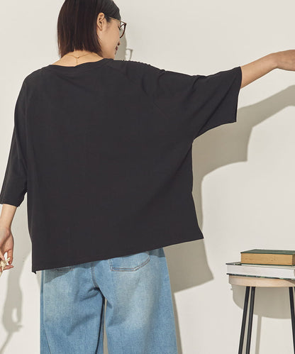 コットンベア天ガゼットワイドシルエットロゴTシャツ[21084-6136]