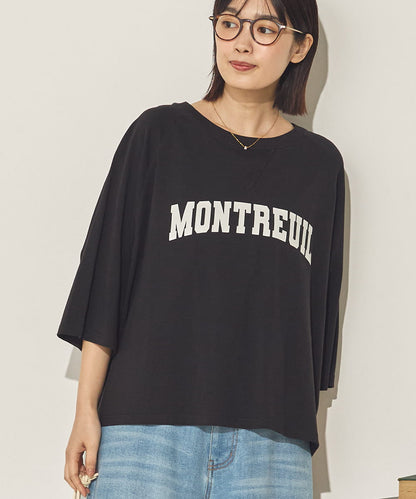 コットンベア天ガゼットワイドシルエットロゴTシャツ[21084-6136]